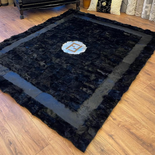 Black Elegant Sheepskin Area Rug