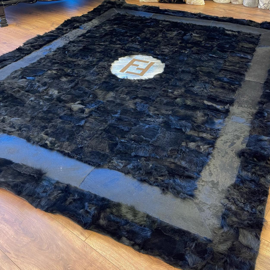 Black Elegant Sheepskin Area Rug