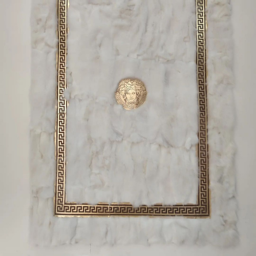 White Gold Luxury Fox Fur Rug