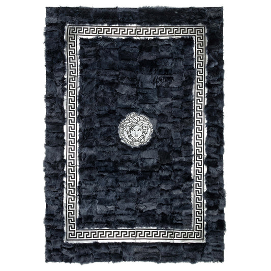 Navy Blue Sheepskin Rug