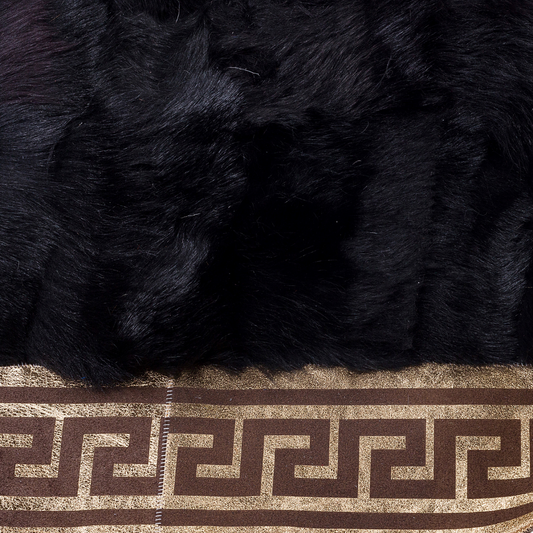 Black Gold Sheepskin Fur Rug