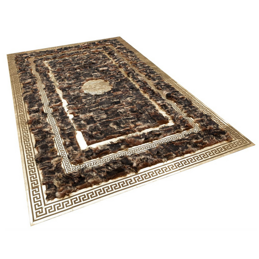 Brown Gold Fluffy Sheepskin Rug