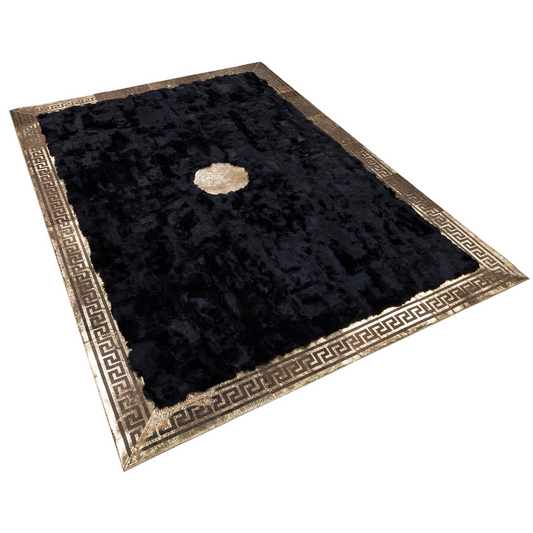 Black Gold Rex Fur Rug