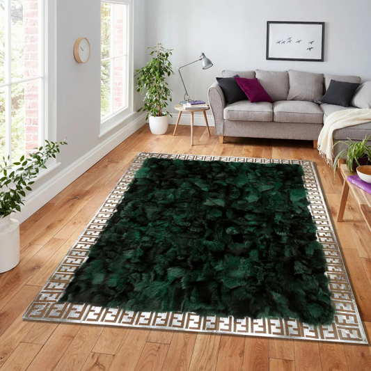 Yellow Silver Fox Fur Rug