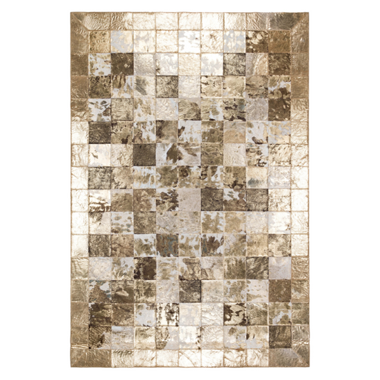 Gold Cowhide Leather Rug