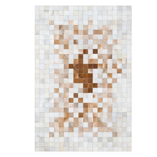 Real White Brown Cowhide Rug