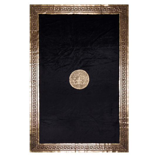 Black Gold Plush Luxury Rug