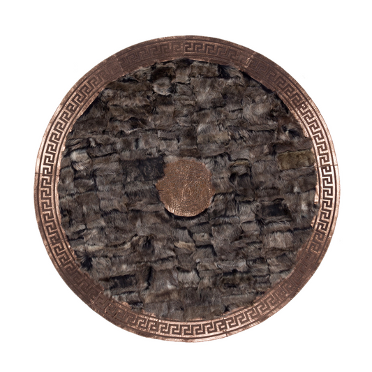 Brown Round Sheepskin Rug