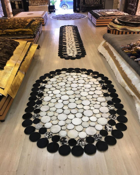 Oval Genuine Cowhide Rug