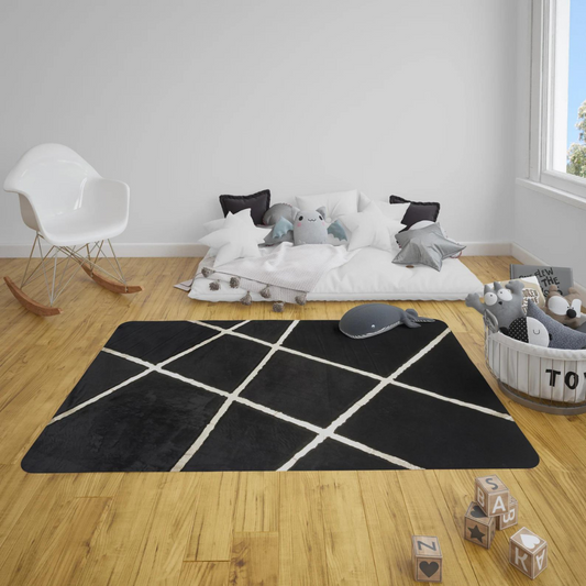 Black Gold Plush Rug