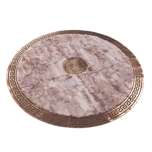 Round Rex Fur Rug