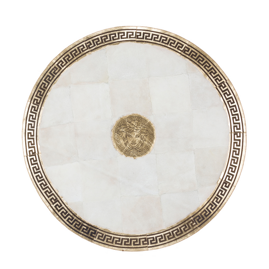 Round White Gold Sheepskin Rug