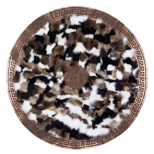 Multicolor Round Sheepskin Rug