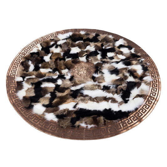 Multicolor Round Sheepskin Rug
