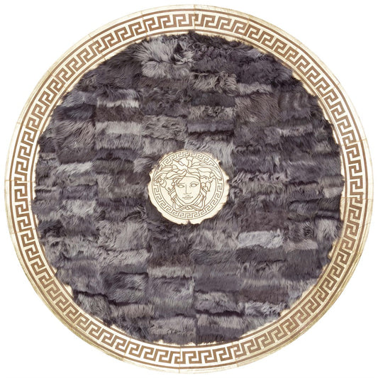 Round Fluffy Sheepskin Rug