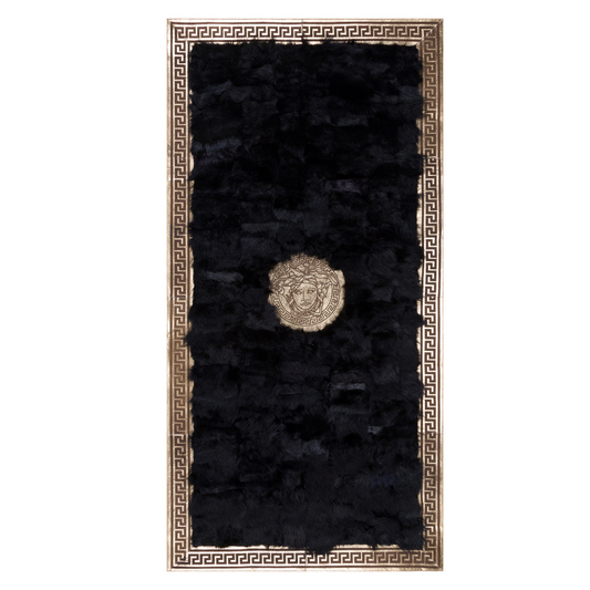 Runner Sheepskin Black Gold Rug