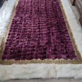 Purple and White Fox Fur Rug