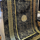Black Gold Plush Soft Rug