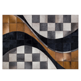 Geometric Cowhide Patchwork Large Rug