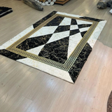 Geometric Faux Leather Plush Rug