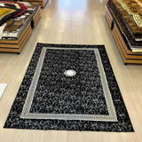 Black Silver Plush Rug