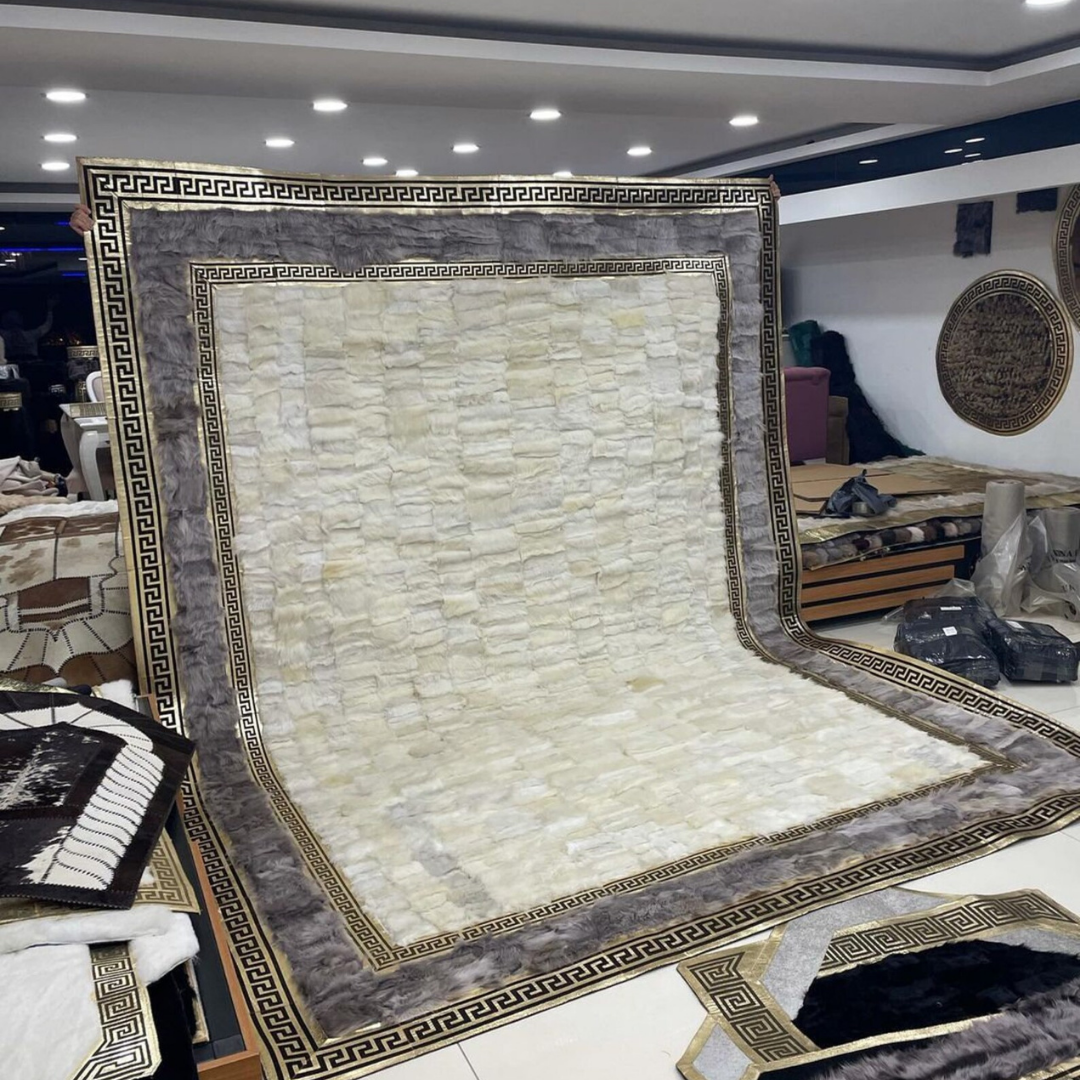 White Gold Sheepskin Large Rug