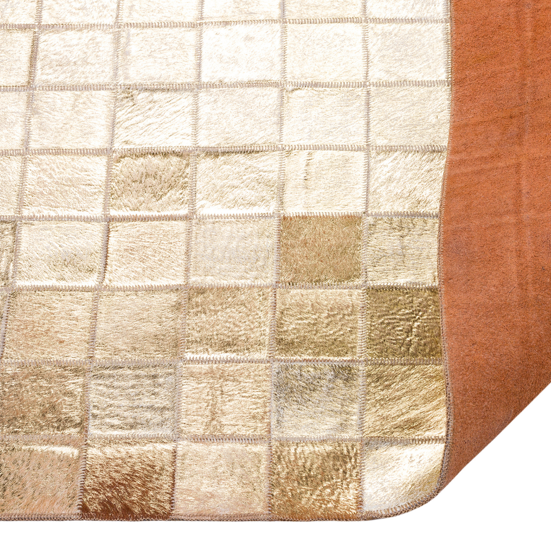 Gold Cowhide Runner Rug