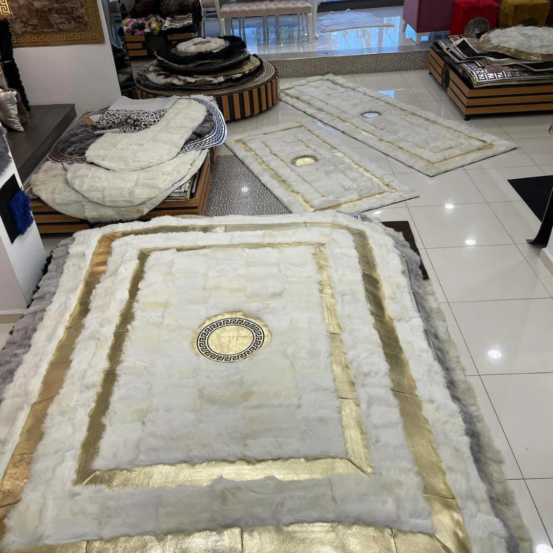 White Gold Sheepskin Area Rug