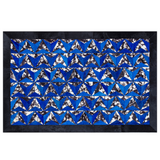 Blue Black Cowhide Rug