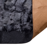 Gray Black Natural Sheepskin Rug