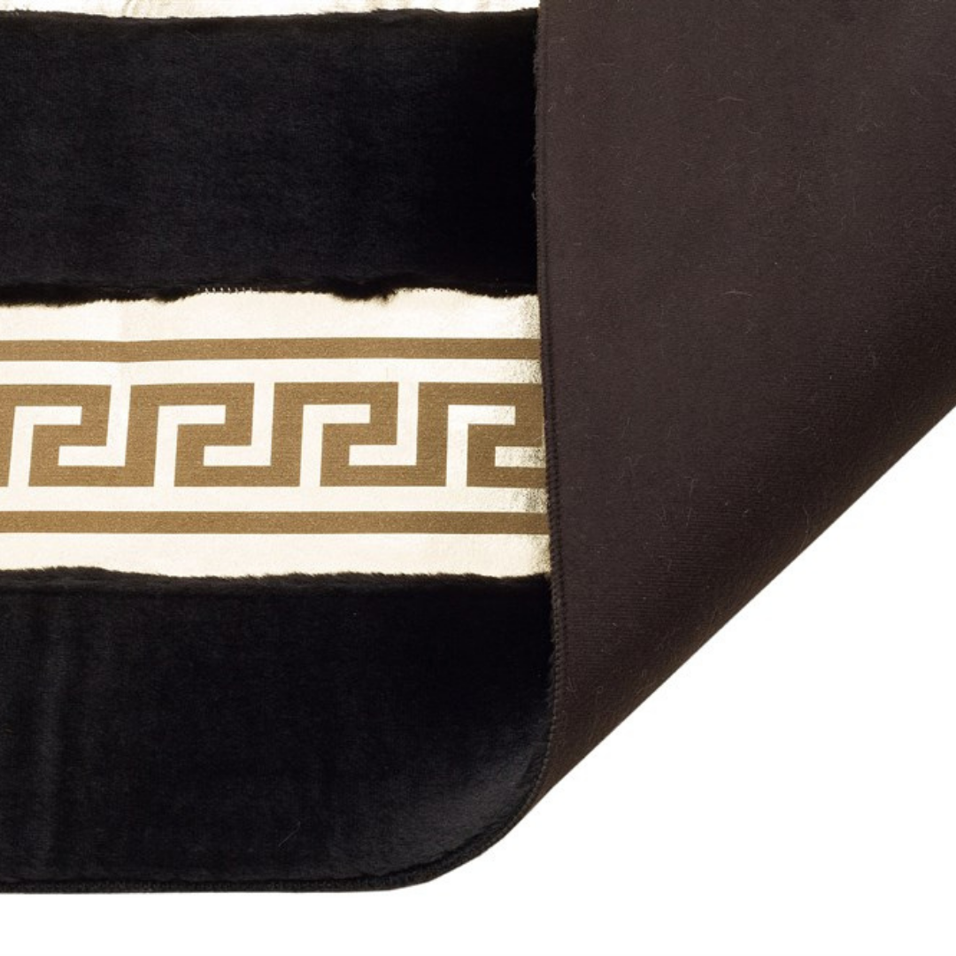 Black Gold Plush Area Rug