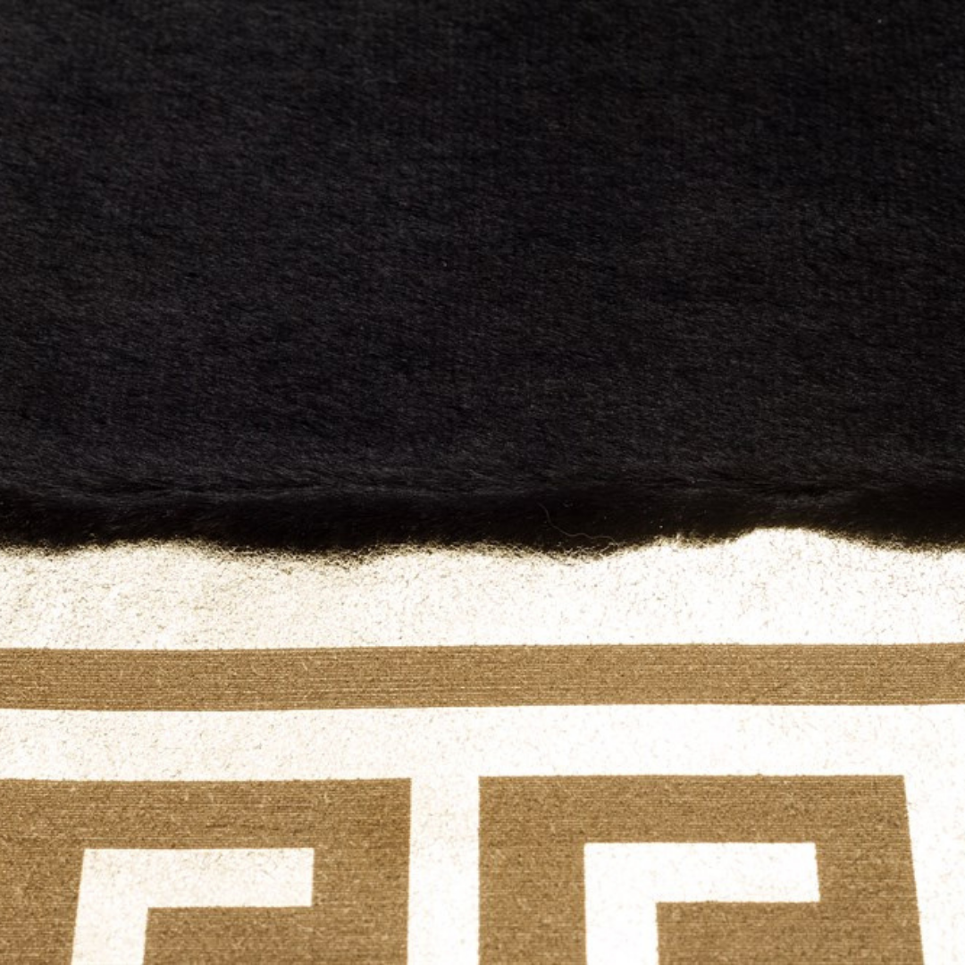 Black Gold Plush Area Rug