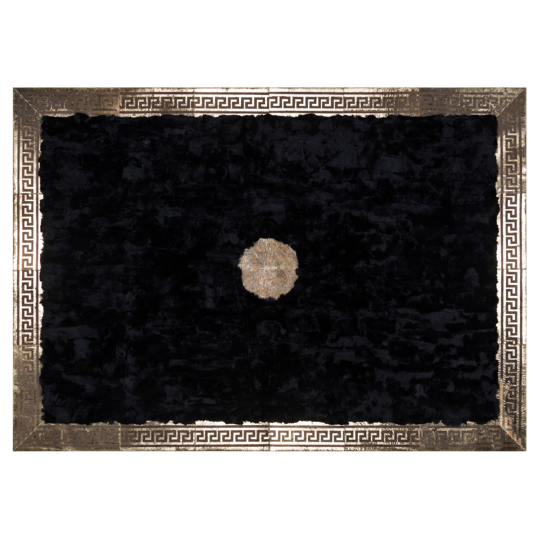 Black Gold Rex Fur Rug