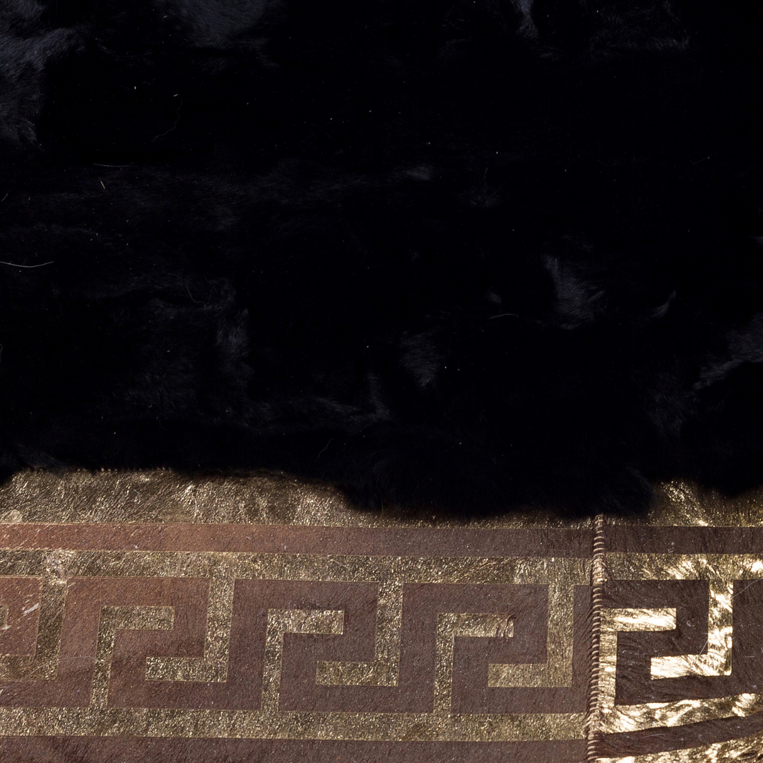 Black Gold Rex Fur Rug