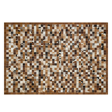 Patchwork Natural Cowhide Square Rug