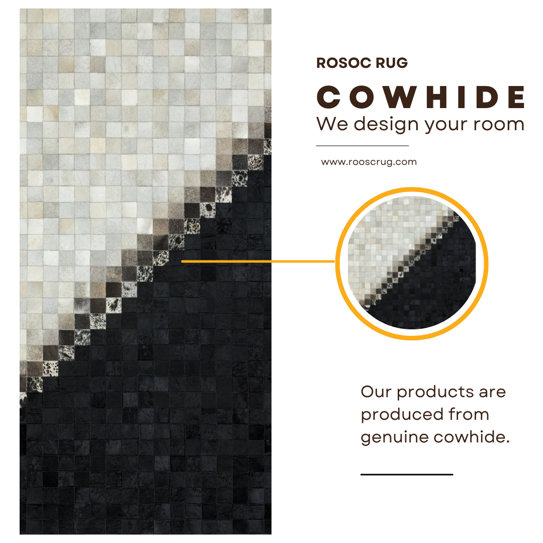 Genuine Geometric Cowhide Rug