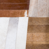 Real Cowhide Tricolor Square Rug