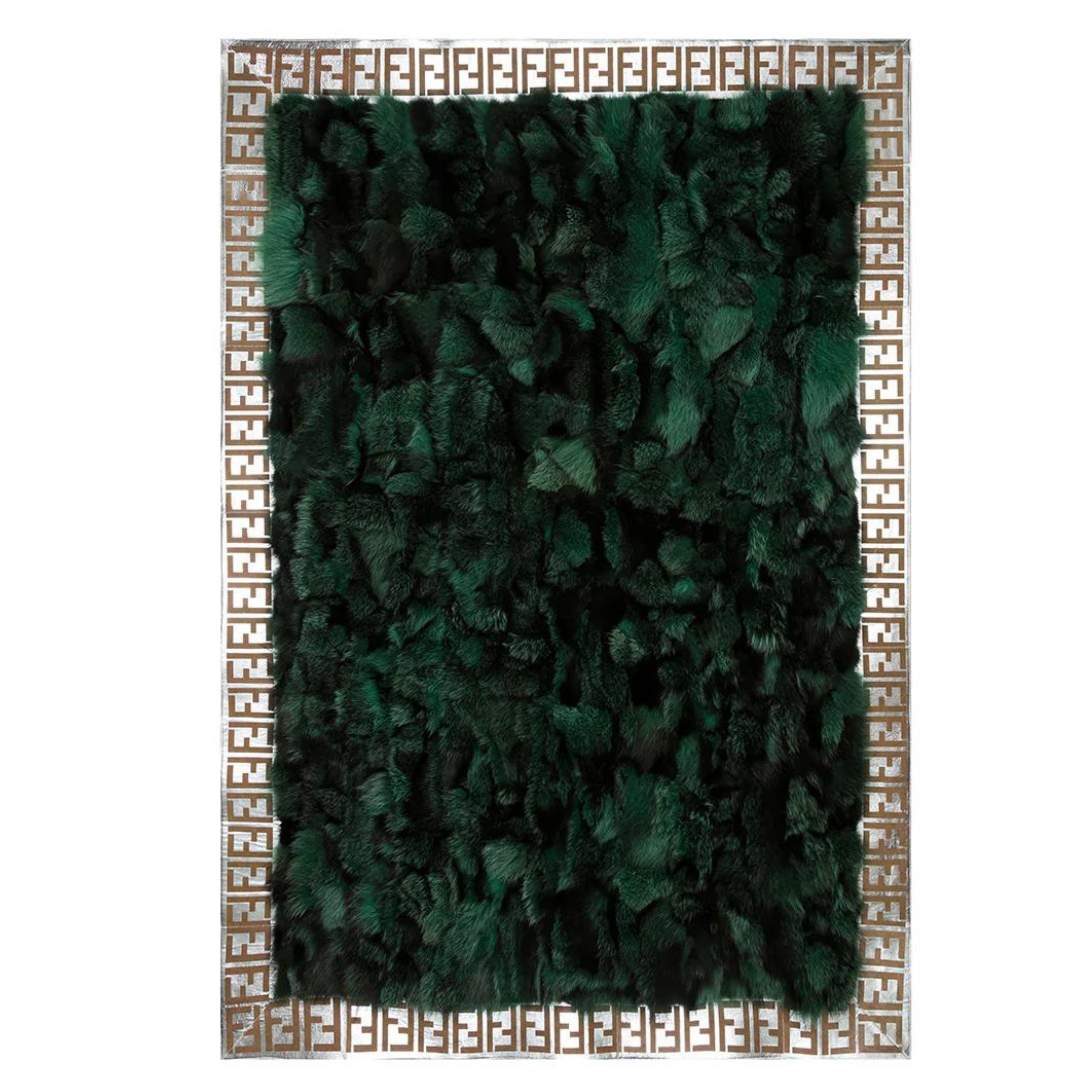 Yellow Silver Fox Fur Rug