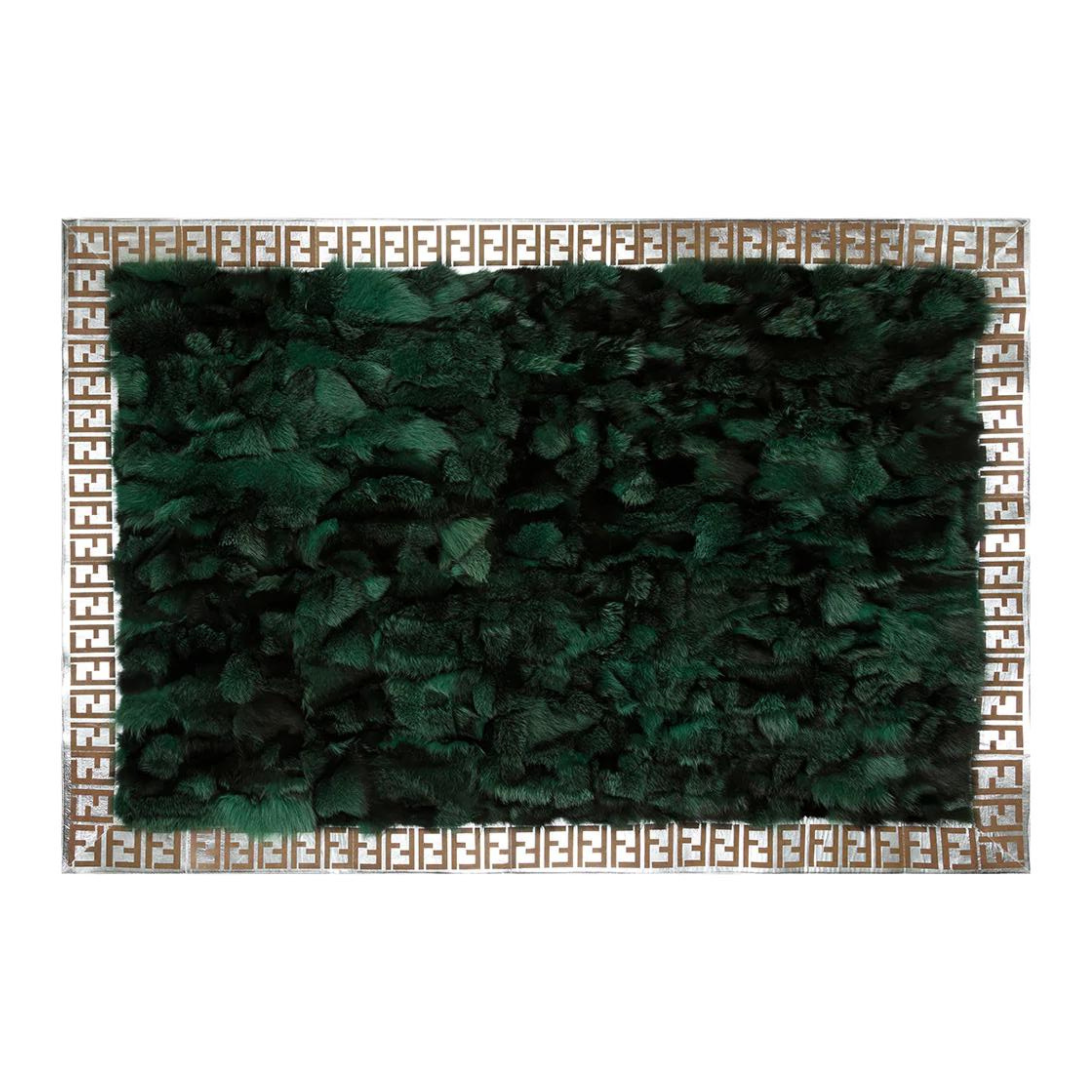 Yellow Silver Fox Fur Rug
