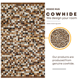 Patchwork Natural Cowhide Square Rug