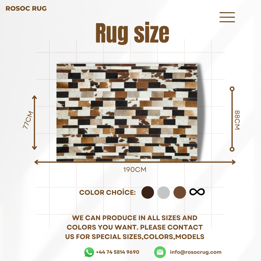 Patchwork Genuine Cowhide Area Rug