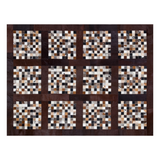 Square Cowhide Patchwork Rug