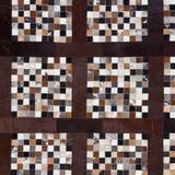 Square Cowhide Patchwork Rug