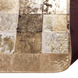 Gold Cowhide Leather Rug