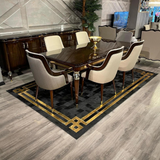 Luxury Black Gold Cowhide Rug