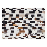 Tricolor Patchwork Cowhide Bedroom Rug