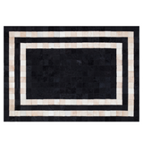 Black Minimal Cowhide Area Rug