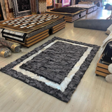 Gray Silver Sheepskin Area Rug