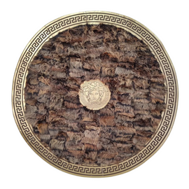 Brown Round Sheepskin Fluffy Rug