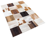 Real Cowhide Tricolor Square Rug